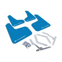 Load image into Gallery viewer, Rally Armor UR Series Mud Flaps for Ford Focus 2013-2016 – Nitrous Blue with White Logo, Part Number RALMF27-UR-NBL/WH