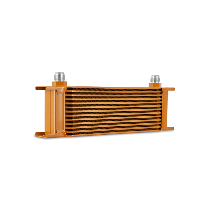 Mishimoto Universal 13-Row Oil Cooler in Gold for Enhanced Engine Cooling