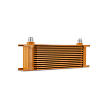 Load image into Gallery viewer, Mishimoto Universal 13-Row Oil Cooler in Gold for Enhanced Engine Cooling
