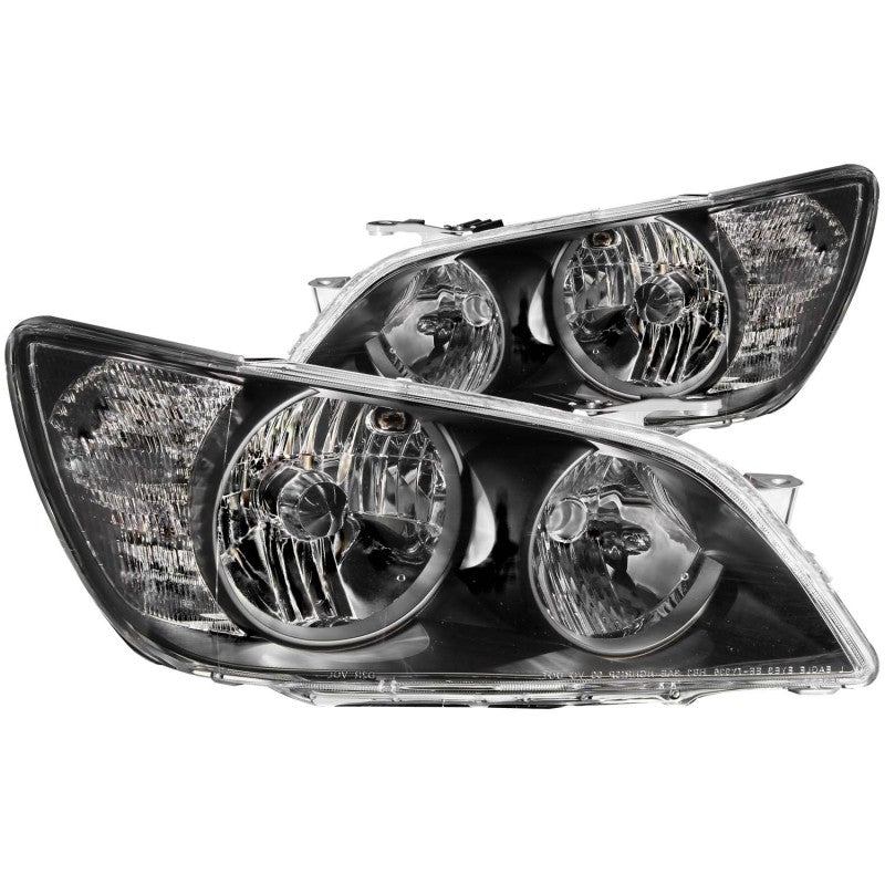 ANZO 01-05 Lexus IS300 Crystal Headlights with Black Housing - Pair