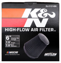 Load image into Gallery viewer, K&amp;N Engineering RU-3101HBK Black Universal Rubber Air Filter * 6-inch Tapered Round Flange