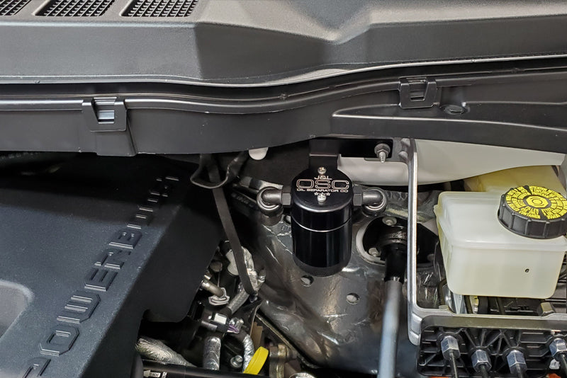 J&L JLT3028P-B 3.0 Oil Separator, Passenger Side, Black Anodized for 2021-2026 Ford F-150 3.5L PowerBoost