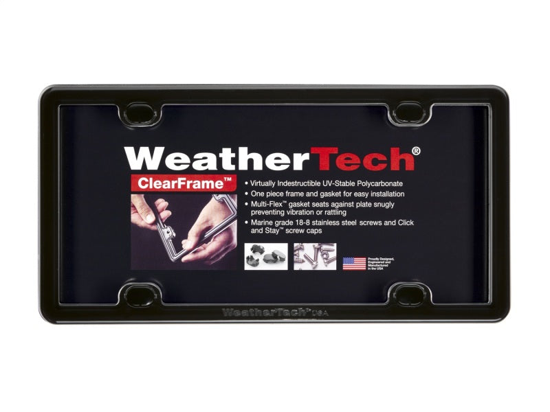 WeatherTech ClearFrame License Plate Frame in Black * Durable and Easy to Install