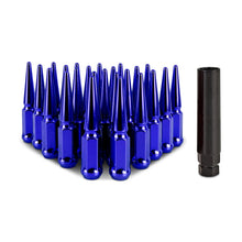 Load image into Gallery viewer, Mishimoto Steel Spiked Lug Nuts M14 x 1.5 – Blue, 24-Piece Set