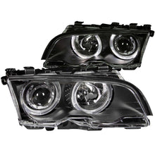 Load image into Gallery viewer, ANZO 1999-2001 BMW 3 Series E46 Projector Headlights with Halo, Black Housing, Clear Lens – Pair