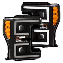 Load image into Gallery viewer, ANZO LED Headlights for 2017-2018 Ford F-250 and F-350 Super Duty – Black Plank-Style with Amber Switchback, Pair