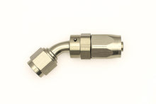 Load image into Gallery viewer, DeatschWerks 6AN Female Swivel 45-Degree Hose End CPE - Anodized Titanium for Automotive Fuel Systems