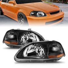 Load image into Gallery viewer, ANZO 1996-1998 Honda Civic Crystal Headlights with Black Housing – Clear Lens Pair