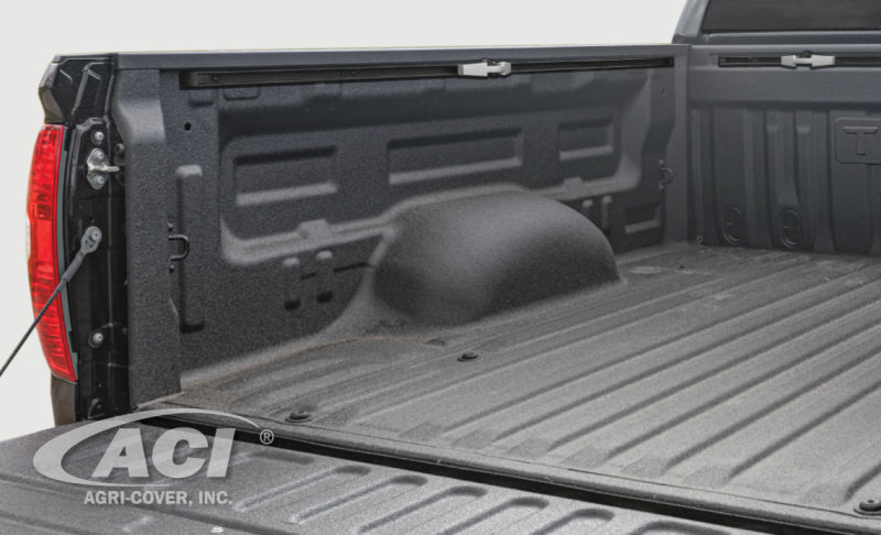 Access LOMAX Tri-Fold Hard Tonneau Cover for 2022-2023 Toyota Tundra 5ft 6in Bed with Deck Rail - Black Urethane Finish