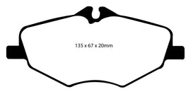 EBC Redstuff Ceramic Low Dust Front Brake Pads for Mercedes-Benz E-Class (2004-2009) * Part No. EBCDP31488C