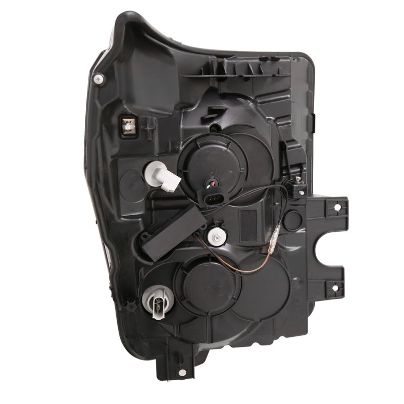 ANZO 2011-2016 Ford F250 Projector Headlights with Plank Style Switchback, Black with Amber – Pair