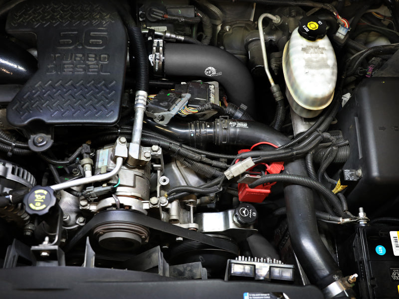 aFe BladeRunner Aluminum Hot and Cold Charge Pipe Kit for GM 6.6L Diesel Trucks (06-10 V8-6.6L LBZ/LMM) in Black