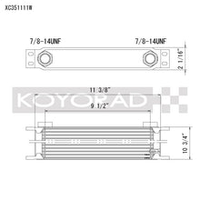 Load image into Gallery viewer, Koyo 35 Row Oil Cooler - 11.25 x 11 x 2 Inches with -10AN ORB Provisions