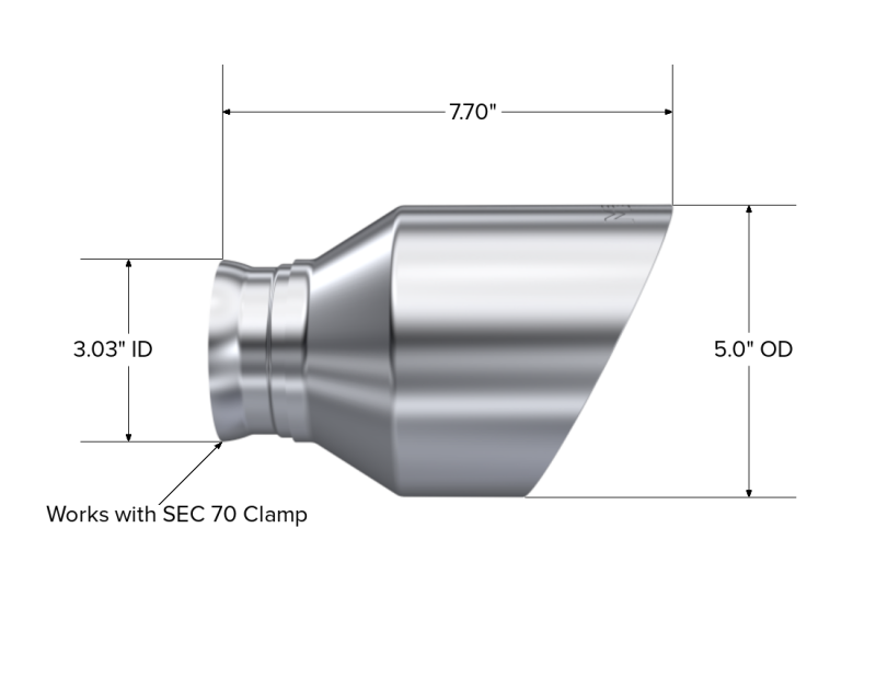 MBRP 15-23 Dodge Charger 5.7L/6.2L/6.4L T304 Stainless Steel Exhaust Tip – 3 inch ID, 5 inch OD, Angle Cut Dual Wall Design