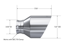 Load image into Gallery viewer, MBRP 15-23 Dodge Charger 5.7L/6.2L/6.4L T304 Stainless Steel Exhaust Tip – 3 inch ID, 5 inch OD, Angle Cut Dual Wall Design