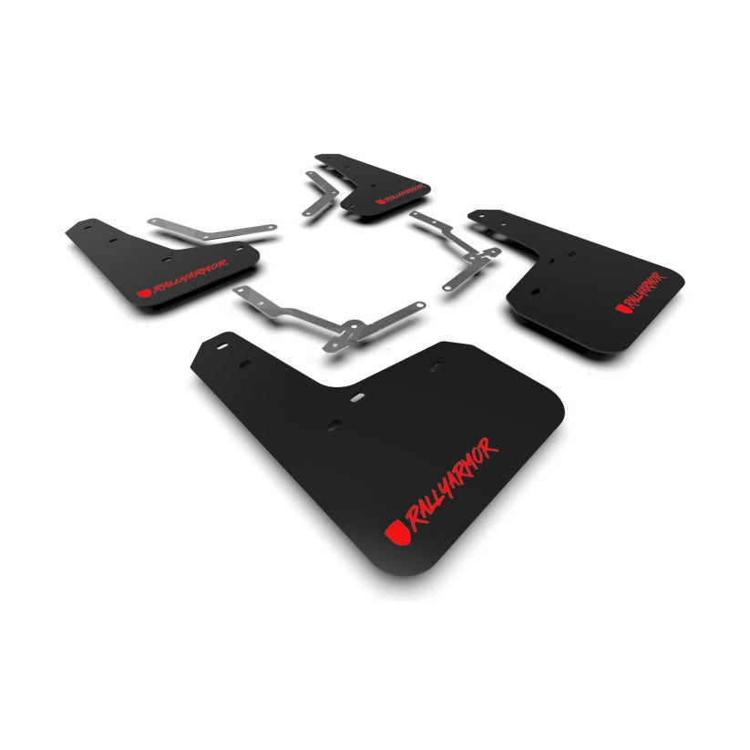 Rally Armor UR Series Mud Flaps for 2013-2016 Ford Focus with Red Logo - Durable Polyurethane Protection