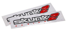 Load image into Gallery viewer, Skunk2 Racing 12-Inch Decal Set with Classic Logo - White with Black and Red Lettering