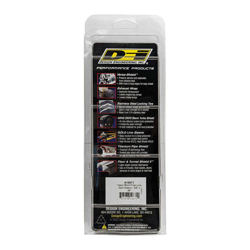 DEI Vapor Block Sleeve 3/8 Inch x 36 Inch – Heat-Resistant Fuel Line Insulation for Vapor Lock Prevention