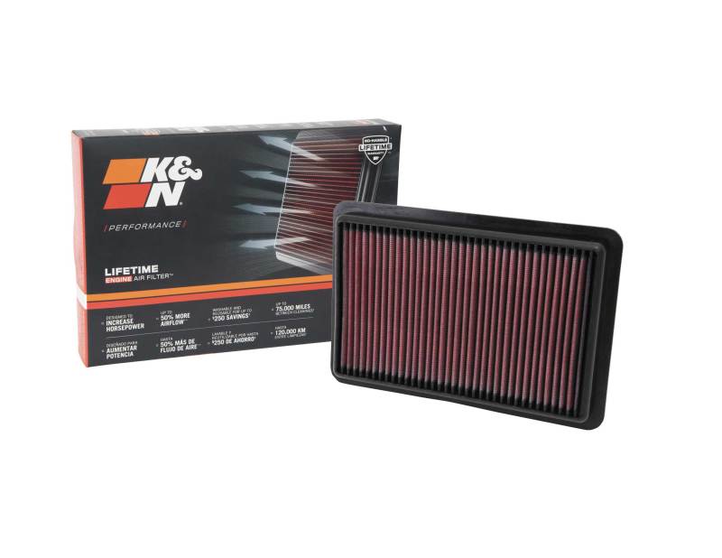 K&N Replacement Air Filter for 2012-2014 Mazda 3, Mazda CX-5, Mazda 6 with 2.0L/2.5L Engines