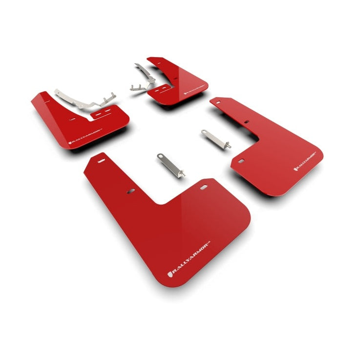 Rally Armor 22-25 VW MK8 Golf GTI and Golf R Red UR Mud Flap with White Logo