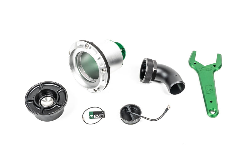 Radium Engineering Remote Mount SVF Swing Valve Filler with 1.5-inch Elbow and Dust Cap