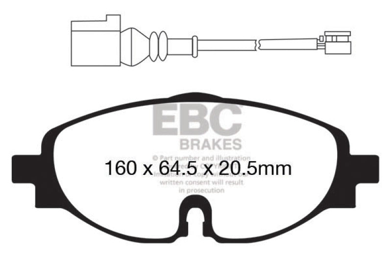 EBC Greenstuff 14+ Sport Front Brake Pads for 2015 Volkswagen Golf and Audi A3