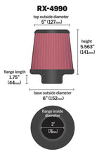 Load image into Gallery viewer, K&amp;N Engineering Universal XStream Top Air Filter Part Number KNNRX-4990 for 2005 Ford Focus
