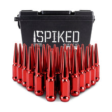 Load image into Gallery viewer, Mishimoto Steel Spiked Lug Nuts M14 x 1.5, 32-Piece Set in Red