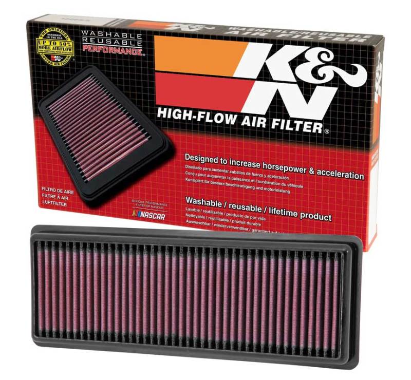 K&N Engineering Part 33-2487 High-Flow Reusable Air Filter for Fiat 500 and Mini Cooper
