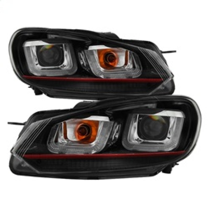 Spyder Version 3 Projector Headlights for Volkswagen Golf and GTI (2010-2013) * Black Halo Design