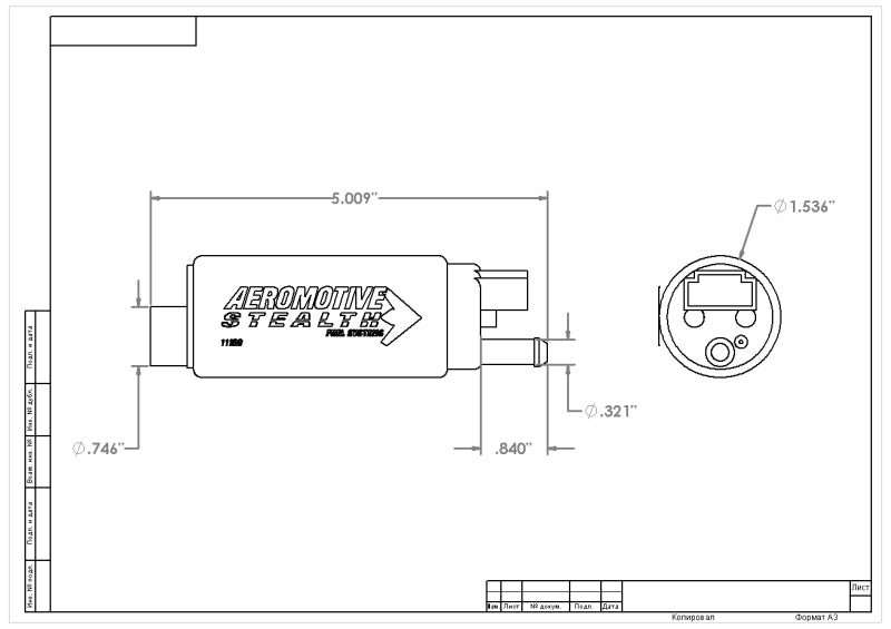 Aeromotive 340 Series Stealth In-Tank E85 Fuel Pump for GM Applications - Part Number 11569