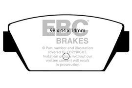 EBC DP4576R Yellowstuff Rear Brake Pads for 1990-1994 Mitsubishi Eclipse and Eagle Talon
