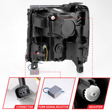 Load image into Gallery viewer, ANZO Full LED Projector Headlights for 2016-2018 Chevy Silverado 1500 Factory HID Models - Black Pair