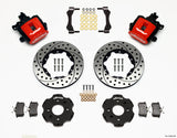 Wilwood Combination Parking Brake Rear Kit for 1990-1992 Acura Integra with 11-inch Drilled Disc and Red Finish