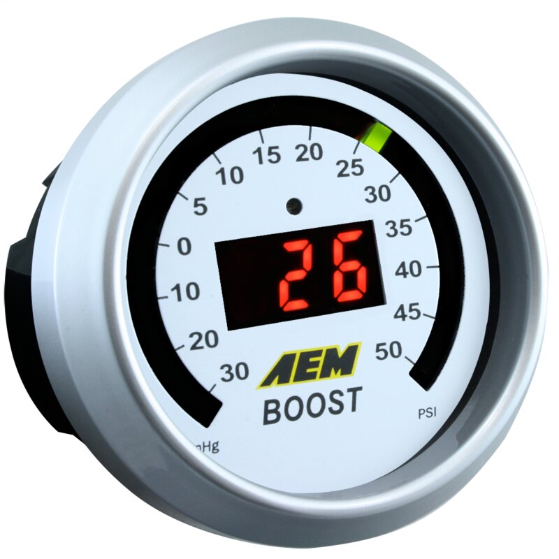 AEM 52mm Boost Digital Gauge -30 to 35 psi with Customizable Bezels and Faceplates