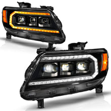 Load image into Gallery viewer, ANZO 15-22 Chevy Colorado Black Housing Full LED Projector Headlights with Sequential Light Bar