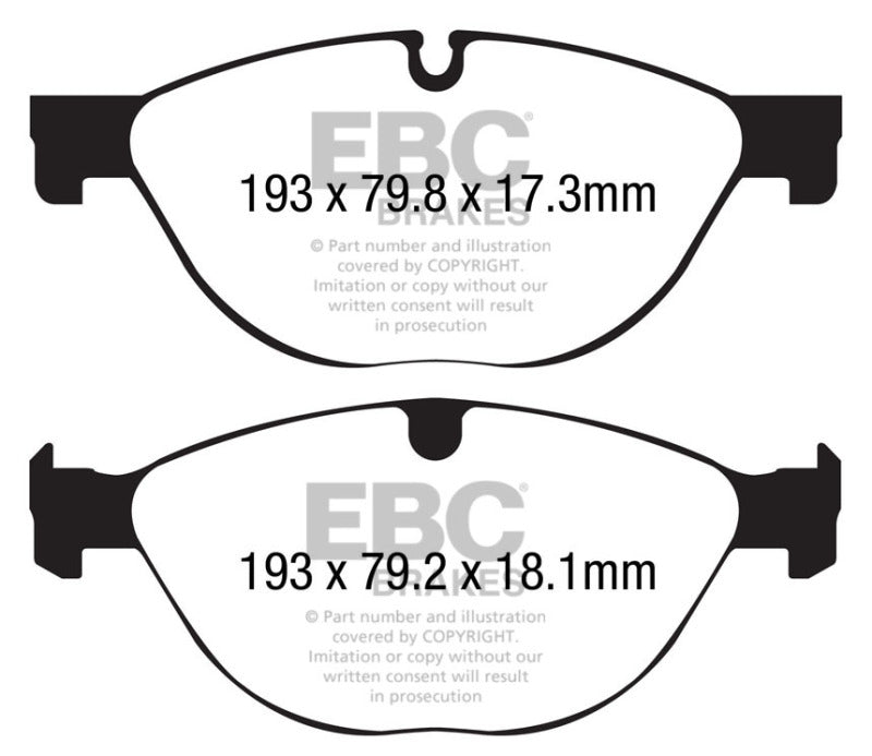 EBC Redstuff Ceramic Low Dust Front Brake Pads for Jaguar F-Type 2014-2016 * Part Number EBCDP32191C