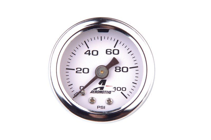 Aeromotive 0-100 PSI Fuel Pressure Gauge with Liquid Filled Design and Integral Equalizer Valve