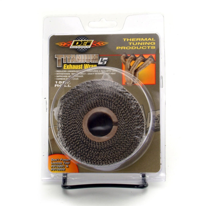 DEI Titanium Exhaust Wrap 2 Inch x 15 Feet with LR Technology - High-Performance Thermal Insulation for Automotive and Motorcycle Applications