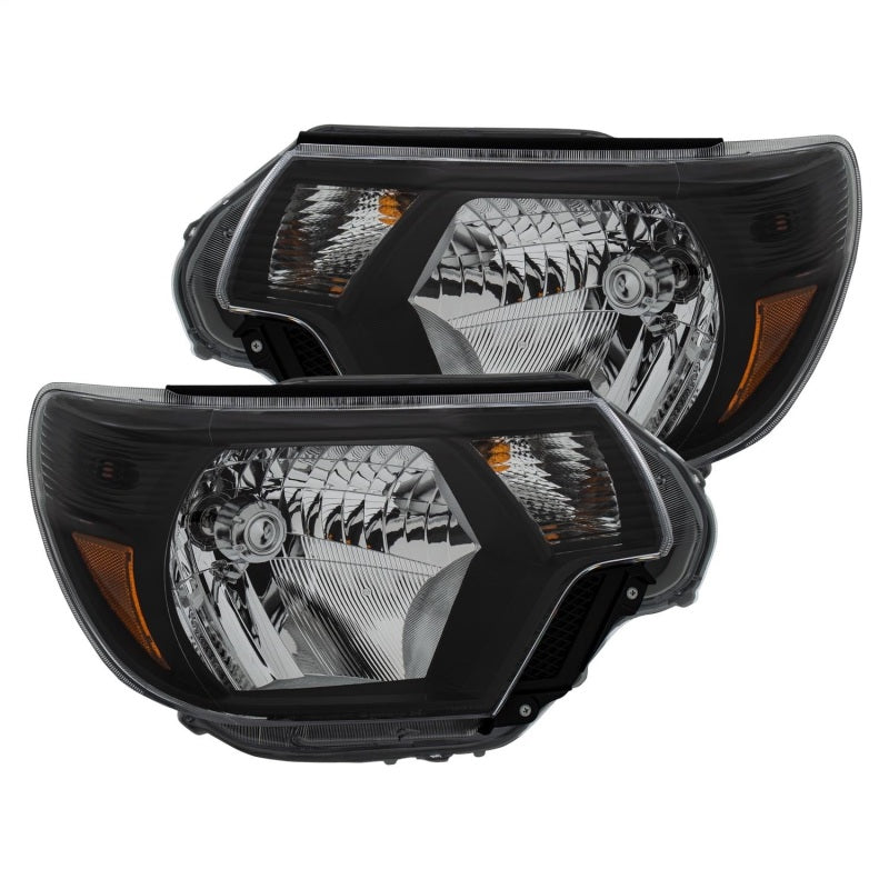 ANZO 2012-2015 Toyota Tacoma Crystal Headlights with Clear Lenses and Black Housing