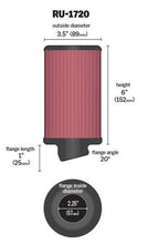 Load image into Gallery viewer, K&amp;N Engineering Universal Rubber Round Air Filter with 2.25-inch Flange ID - 6-inch Height