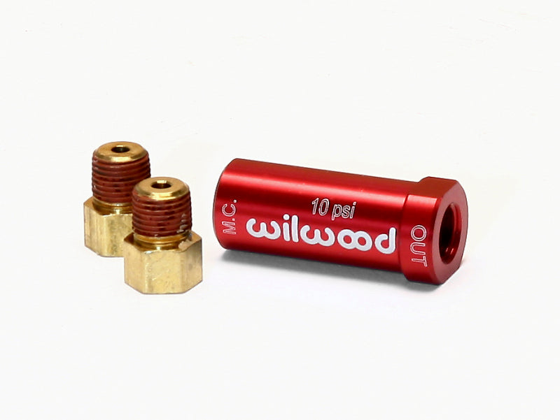 Wilwood Residual Pressure Valve - 10 PSI with Fittings - Red