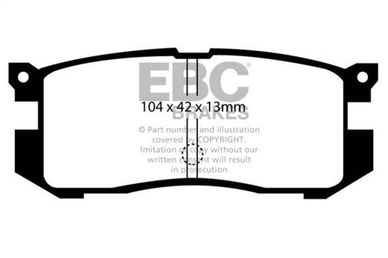 EBC UD400 Ultimax Rear Brake Pads for 1988-1990 Mazda 626 and 1989-1990 Ford Probe
