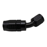 DeatschWerks - Female Swivel 45° Hose End -6 AN (CPE) - Anodized Matte Black