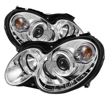 Load image into Gallery viewer, Spyder Mercedes-Benz CLK 2003-2009 Projector Halogen Headlights with LED Halo DRL - Chrome, Part Number PRO-YD-MBCLK03-DRL-C