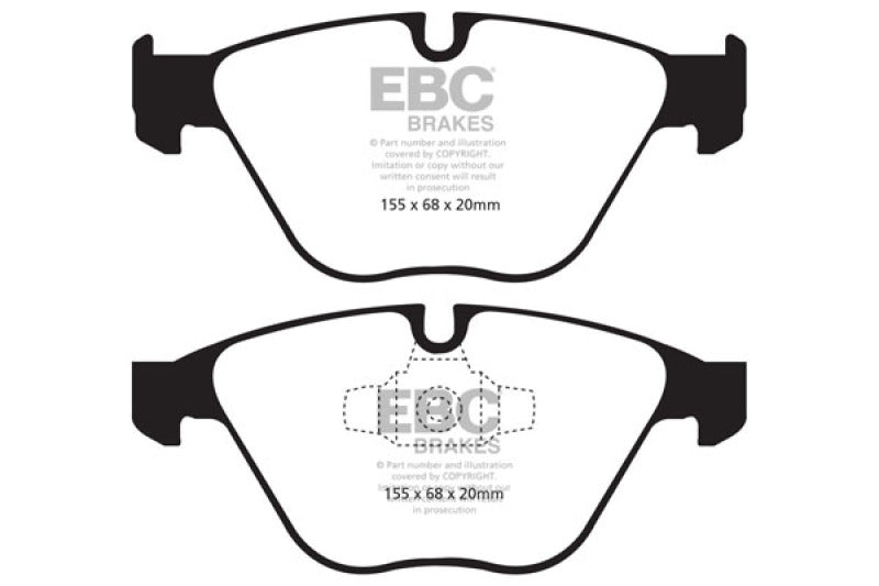 EBC Redstuff Ceramic Low Dust Front Brake Pads for BMW 328i and X1 (Part No. EBC DP31512C)