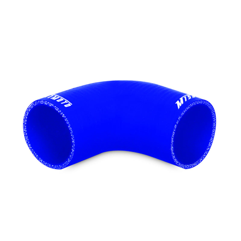 Mishimoto 2.5 Inch Blue 90 Degree Silicone Coupler for Automotive Applications