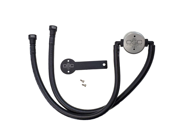 J&L 3.0 Driver-Side Oil Separator JLT3081D-C for 2016-2024 Chevrolet Camaro LT1 6.2L, Clear Anodized
