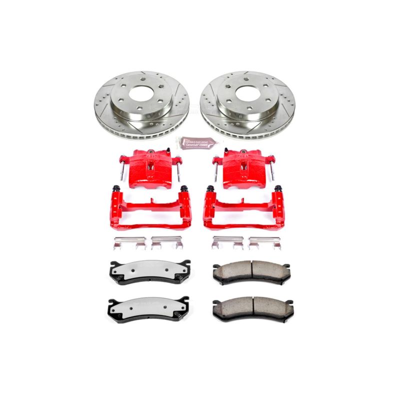PowerStop Z36 Truck & Tow Brake Upgrade Kit with Powder Coated Calipers for 2006 GMC Yukon XL 1500 and More