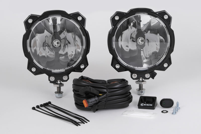 KC HiLiTES 6-inch Pro6 Gravity LED Light Pair Pack with Wide-40 Beam for Off-Road Vehicles